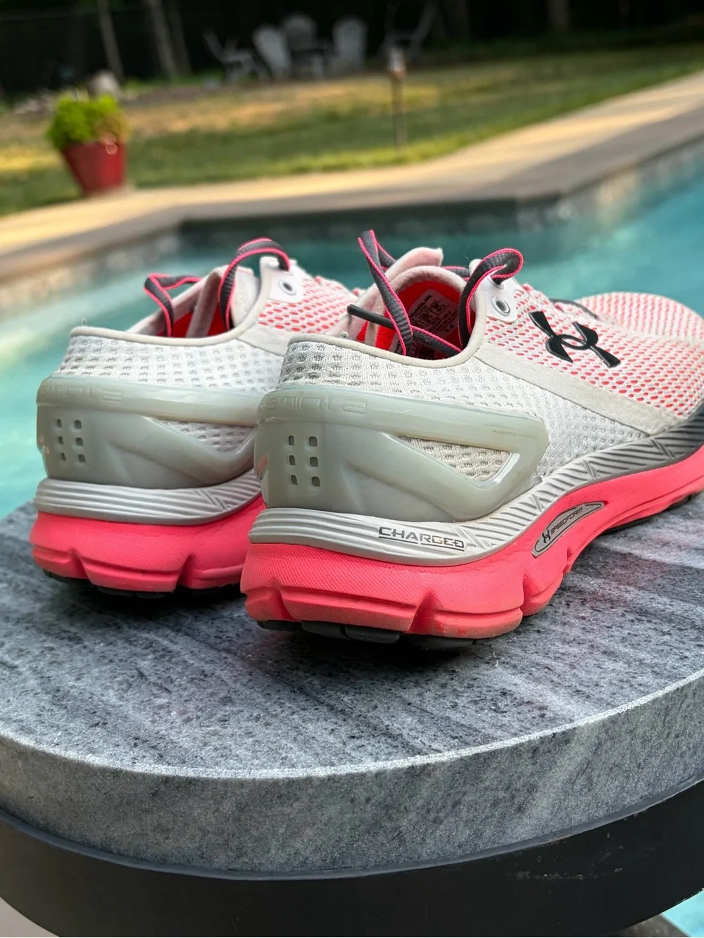 Under Armour Pink and Gray Athletic Running Shoes